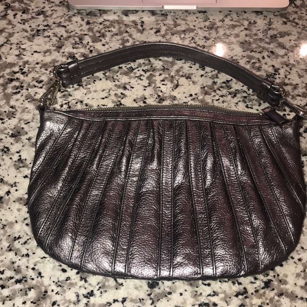 Calvin Klein Silver Metallic Shoulder Bag